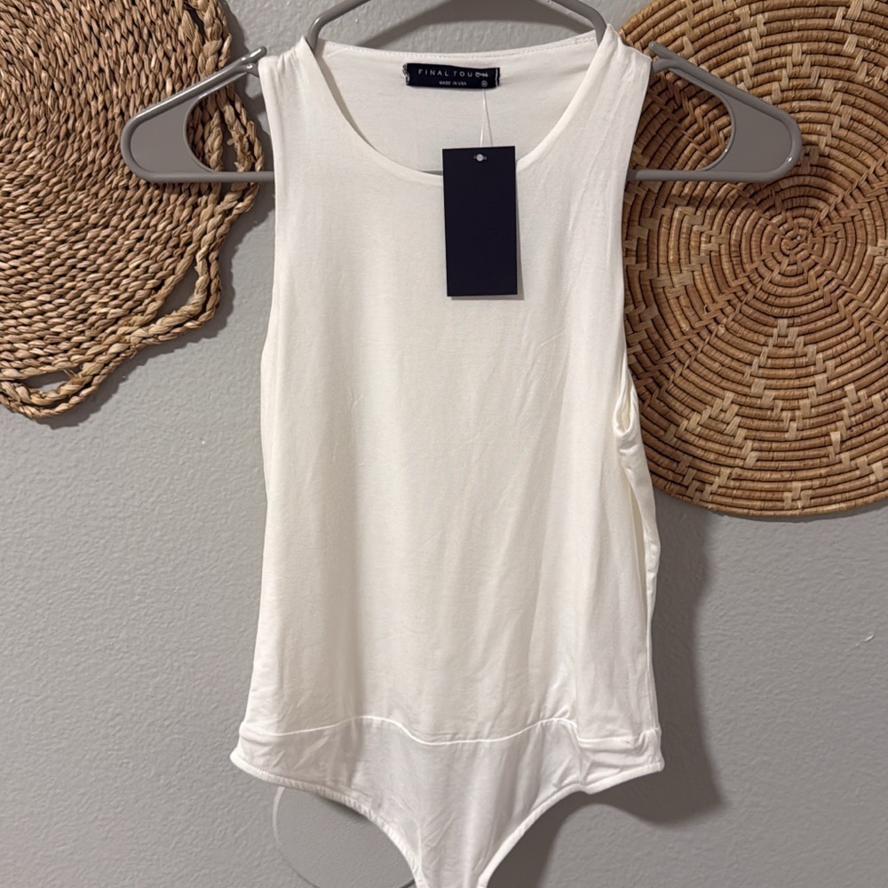 NWT- Final Touch Women's Cream Bodysuit